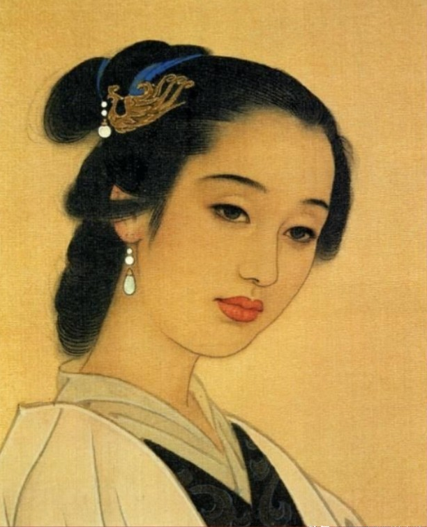 李清照画像  赵国经 王美芳工笔画 